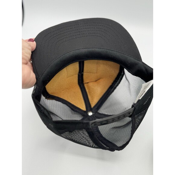 Vintage Cat Caterpillar Patch Snapback Trucker Hat Cap Tonkin USA Made Black - Picture 6 of 10